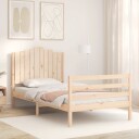 vidaXL Sengeramme med hodegavl 100x200 cm heltre 8720845993412