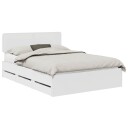  Sengestamme med skuff Hvit 150 x 200 cm Konstruert tre