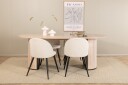 Venture Home Spisegruppe Cinaba 200 cm Oval inkl. 4 Chantor Cordfløyelsto Beige/Svart/Beige