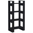 vidaXL Bokhylle/romdeler svart 60x35x125 cm heltre
