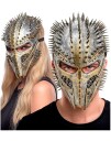 Alien Predator Mask Stor Sølvfarget Maske Hjelm med Gulldetaljer og Pigger Diverse Masker 20009