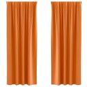  Gardiner med gardiner 2 pcs Lys oransje Polyester