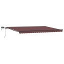  Manuell uttrekkbar markise med LED brun 500x300 cm