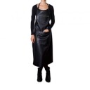 DUTCHDELUXES Zipper Style Forkle i skinn, ekstra langt, Svart