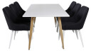 Venture Design Polar & Plaza spisegruppe Hvit/svart 6 st stoler & bord 180 x 90 cm