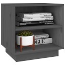 vidaXL Nattbord 2 stk grå 40x34x40 cm heltre furu