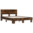  Sengeramme røkt eik 135x190 cm konstruert tre og metall 8721102615054