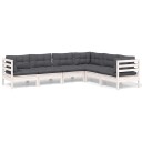 Hagesofagruppe med puter 6 deler hvit heltre furu 3096684