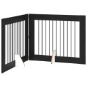 Vidaxl Foldbar Hundegitter Med Stativer 2 Stk. Svart Eik 200.5 cm