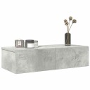  Vegghylle med skuffer betonggrå 60x26,5x15 cm konstruert tre 8721158650023