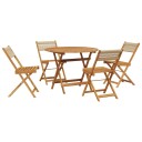 Hagespisegruppe 5 deler beige polypropylen og heltre