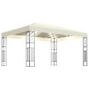 vidaXL Paviljong med LED-lysslynge 3x4 m kremhvit stoff