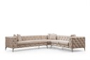 Beachport Stor Hjørnesofa 6 seters L formet   Beige / Fløyel