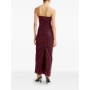 ROTATE Birger Christensen Beaded Maxi Tube Dress Burgundy 38