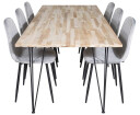 Venture Design Bali & Polar spisegruppe Natur/grå 6 st stoler & bord 200 x 90 cm
