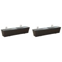 vidaXL Gelender 2 stk. Svart 80 x 17 x 17 cm Metall