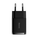 Baseus Compact 2x USB Vegglader 10,5W - Svart Mobillader