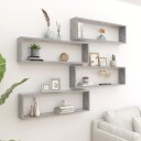 vidaXL Vegghyller kubeformet 4 stk betonggr? 100x15x30 cm sponplate