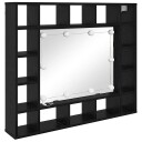  Speilskap med hylle Svart eik 91 x 15 x 76.5 cm Konstruert tre