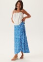 BUBBLEROOM Wrap Skirt Blue/Floral S