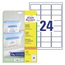 Avery Freezer Labels  min. påføringstemperatur -20Oc Servicetemperatur fra -50Oc Til +70Oc  hvit 63,5 X 33,9 modell L7970-25