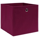 vidaXL Oppbevaringsbokser 4 stk mørkerød 32x32x32 cm stoff
