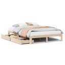  Sengeramme med skuffer 140x190 cm heltre furu