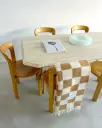 Maison Deux Checkerboard Pledd Hvit/Terracotta