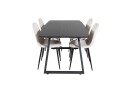 Venture Home Inca Spisegruppe Forlengningsbar 160 cm Rektangulær med 4 Polar Stoler Beige