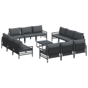  Hagesofa Set 13 pcs Antrasitt Stål