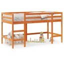   Køyeseng for barn med stige voksbrun 80x200 cm heltre furu 852397 852397