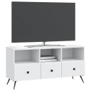  TV skap med skuff Hvit 102 x 34,5 x 50 cm Konstruert tre