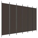 vidaXL Romdeler 6 paneler brun 300x200 cm stoff