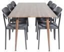 Venture Design Polar & Polly spisegruppe Brun/svart 6 st stoler & bord 180 x 90 cm