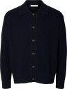 Selected Slmdry Ls Rib Polo Cardigan   SKY CAPTAIN   S