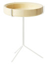 Swedese Drum bord ask naturlakk, h.56 cm, hvitt stativ