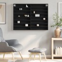  Vitrineskap svart 100x8,5x75 cm konstruert tre