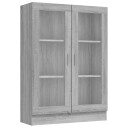 vidaXL Vitrineskap gr? sonoma 82,5x30,5x115 cm konstruert tre