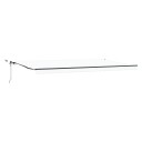  Automatisk Uttrekkbar Markise med LED Hvit 600x300 cm  Markiseduk Erstatning for 6x3 m Ramme Hvit