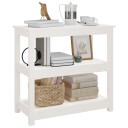 vidaXL Konsollbord hvit 80x40x74 cm heltre furu