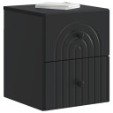  Vegghengt Nattbord 2 pcs Svart 33 x 34,5 x 40 cm Konstruert tre