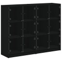  Bokhylle med dører svart 136x37x109 cm konstruert tre 8721012216013