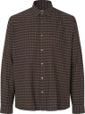 Garment Project Relaxed Ls Shirt   Brown Check   BROWN   S
