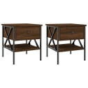  Nattbord 2 stk brun eik 40x42x45 cm konstruert tre 8720845939212