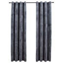 Vidaxl Lystette Gardiner Med Ringer 2 Stk Fløyel Antrasitt 140x225 Cm