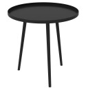 Rundt sidebord Ø40×50 cm / metallbord til balkong terrasse og hage / hagebord – Svart