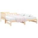 vidaXL Uttrekkbar dagseng 2x(90x190) cm heltre furu