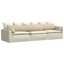  Sofaputer 2 pcs Krem 200 x 40 cm stoff