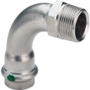 42 mm x 1,1/2" Sanpress Inox overgangsbøy 90°