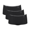 Sloggi Truser 3P GO Crush Hipster Shorts Svart bomull Medium Dame